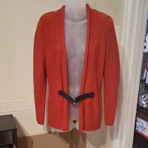 Women's Orange Sweater with Belt